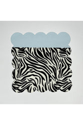 Zebra Desenli Mavi Şeritli Dijital Baskılı Kokteyl Peçetesi Yıkanabilir Lazer Kesimli